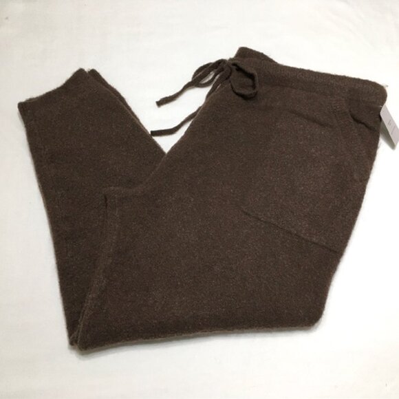 Auden Women's Size 2X Brown Sweater Knit Ribbed Cuffed-Leg Jogger Pajama Pants - Picture 7 of 7